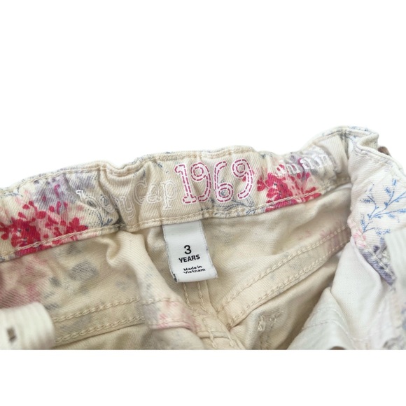 Baby GAP 1969 Romantic Floral Super Skinny Jeans - Cream & Pink | Girls 3T - Picture 8 of 9